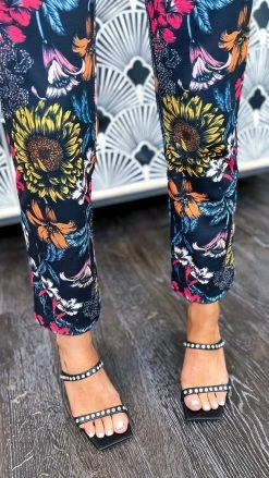 The ZigZag Stripe Floral Basic Ponte Pants