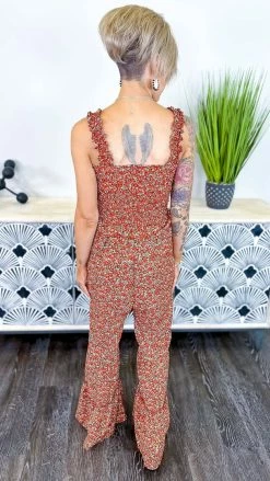 The ZigZag Stripe Floral Hearing Music Jumpsuit JUMPSUITS & ROMPERS