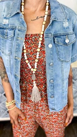 The ZigZag Stripe Floral Hearing Music Jumpsuit JUMPSUITS & ROMPERS