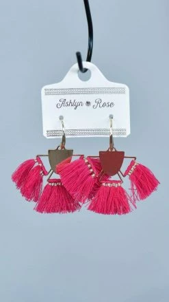 Southern Grace Fuchsia Free Spirit Tassel Earrings ACCESSORIES