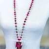 Your Fashion Wholesale ACCESSORIES Fuchsia Leopard Lightning Bolt Necklace