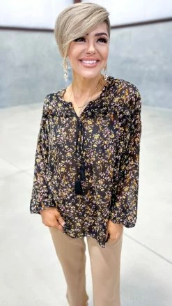 Southern Grace Garden Party Sheer Top TOPS & TUNICS