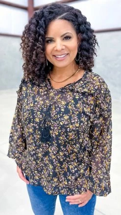 Southern Grace Garden Party Sheer Top TOPS & TUNICS