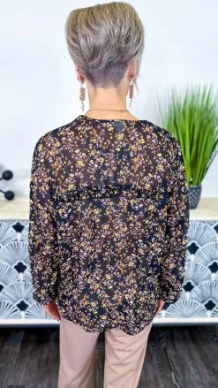 Southern Grace Garden Party Sheer Top TOPS & TUNICS