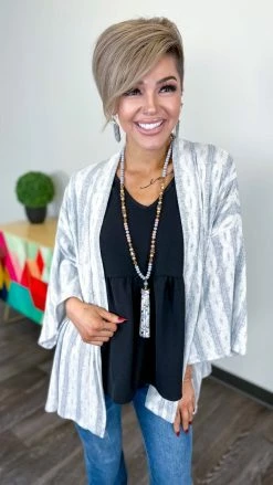 The ZigZag Stripe OUTERWEAR Gathering Thoughts Cardigan