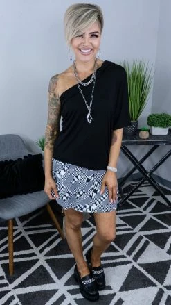 The ZigZag Stripe Gingham Icon Skirt [ NO RETURNS ]