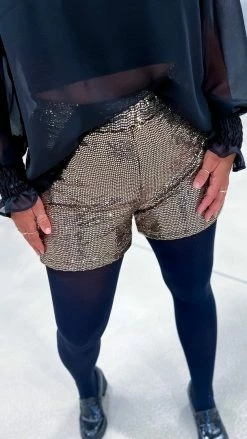 The ZigZag Stripe Gold Flirty Impression Shorts