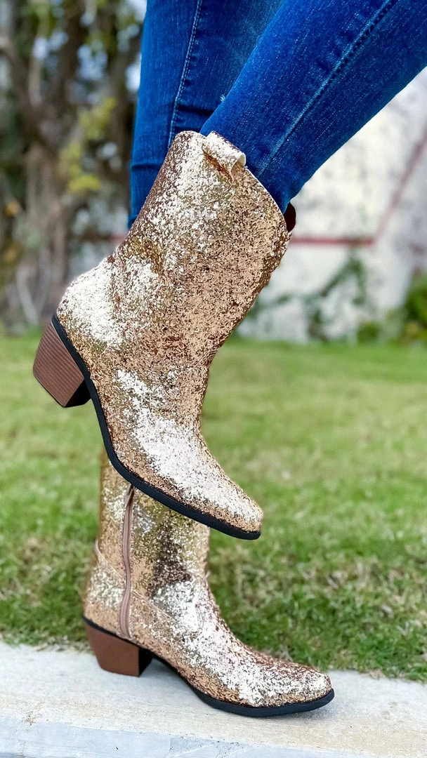 Miami Shoe SHOES Gold West Party Boots
