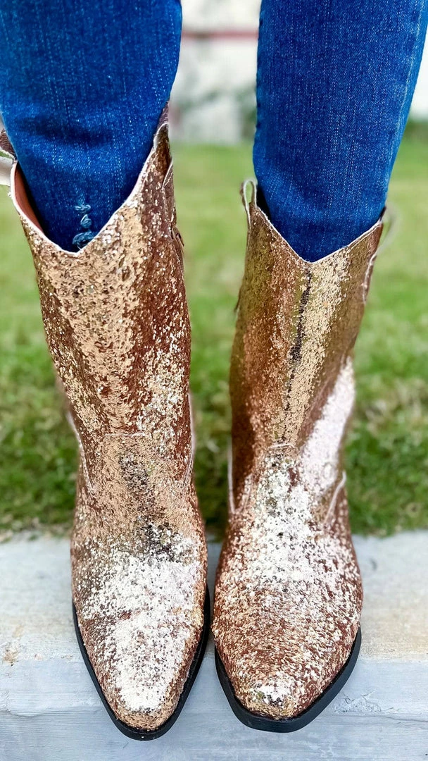 Miami Shoe SHOES Gold West Party Boots
