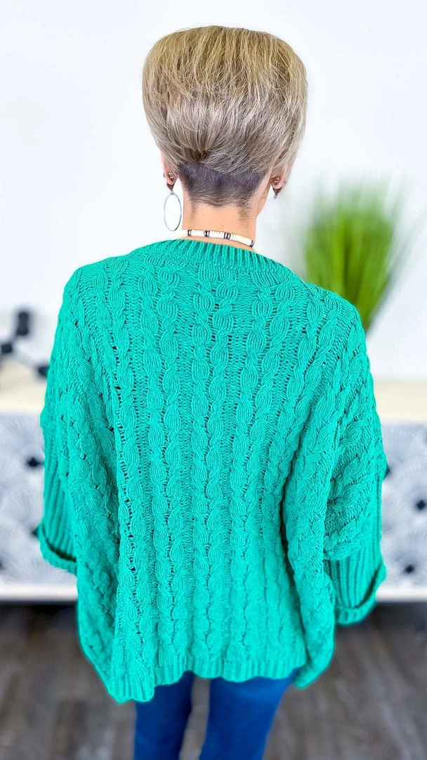 Umgee TOPS & TUNICS Green Above Basic Sweater