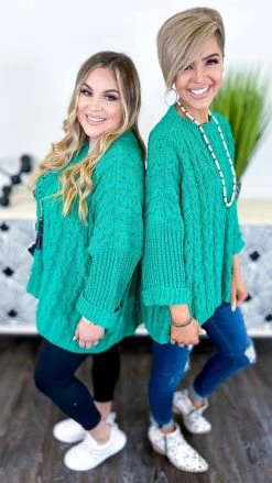 Umgee TOPS & TUNICS Green Above Basic Sweater