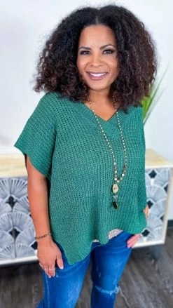 The ZigZag Stripe Green Call Me Confident Sweater TOPS & TUNICS