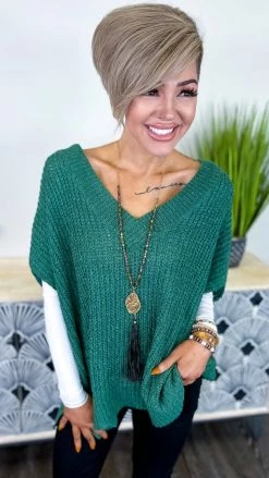 The ZigZag Stripe Green Call Me Confident Sweater TOPS & TUNICS
