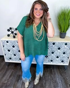 The ZigZag Stripe Green Call Me Confident Sweater TOPS & TUNICS