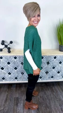 The ZigZag Stripe Green Call Me Confident Sweater TOPS & TUNICS