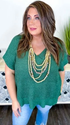 The ZigZag Stripe Green Call Me Confident Sweater TOPS & TUNICS