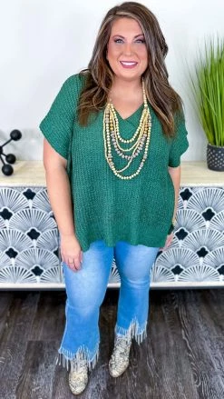The ZigZag Stripe Green Call Me Confident Sweater TOPS & TUNICS