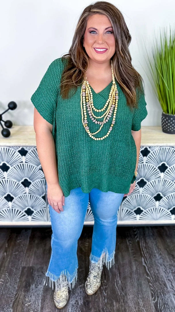 The ZigZag Stripe Green Call Me Confident Sweater TOPS & TUNICS