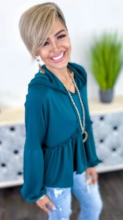 The ZigZag Stripe Green Coasting Through Hoodie TOPS & TUNICS