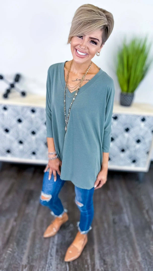 The ZigZag Stripe Green Crowded Streets Top Long Sleeve Tops