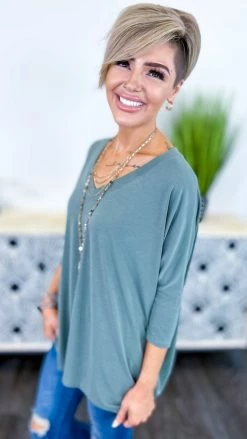 The ZigZag Stripe Green Crowded Streets Top Long Sleeve Tops