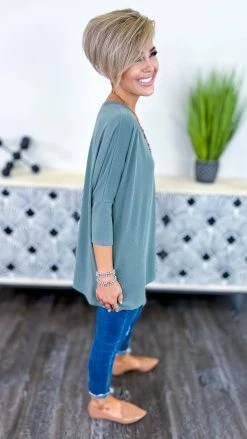 The ZigZag Stripe Green Crowded Streets Top Long Sleeve Tops