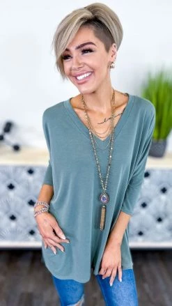 The ZigZag Stripe Green Crowded Streets Top Long Sleeve Tops