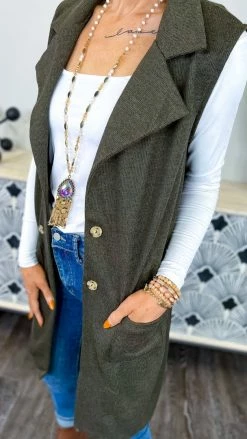 The ZigZag Stripe OUTERWEAR Green Cypress Grove Vest [NO RETURNS]