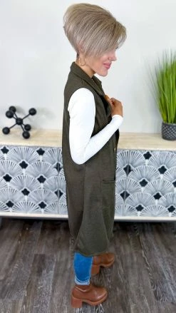 The ZigZag Stripe OUTERWEAR Green Cypress Grove Vest [NO RETURNS]