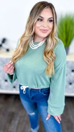 The ZigZag Stripe Green Dreamy Details Top