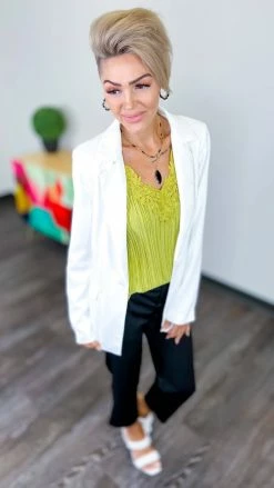 The ZigZag Stripe TOPS & TUNICS Green Everyday Elegance Tank