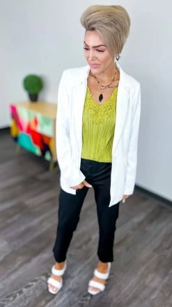 The ZigZag Stripe TOPS & TUNICS Green Everyday Elegance Tank