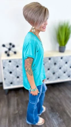 The ZigZag Stripe Green Flirtatious Friendship Top [NO RETURNS] TOPS & TUNICS