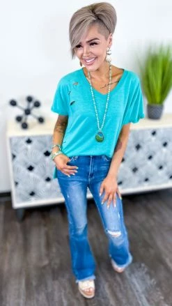 The ZigZag Stripe Green Flirtatious Friendship Top [NO RETURNS] TOPS & TUNICS