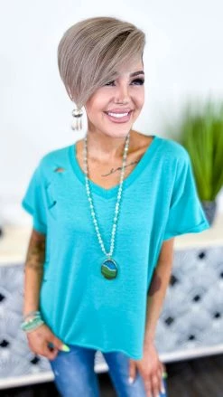 The ZigZag Stripe Green Flirtatious Friendship Top [NO RETURNS] TOPS & TUNICS