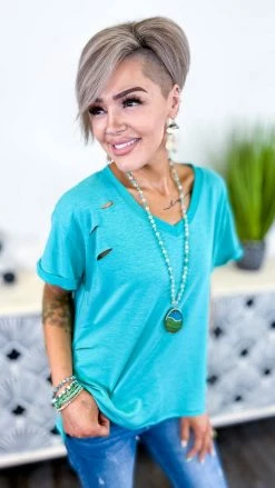 The ZigZag Stripe Green Flirtatious Friendship Top [NO RETURNS] TOPS & TUNICS