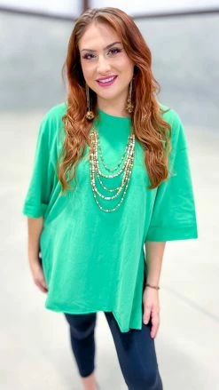 The ZigZag Stripe Green Giving Ideas Top TOPS & TUNICS