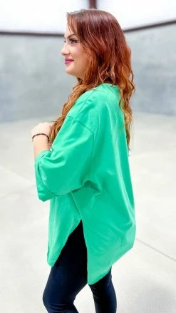 The ZigZag Stripe Green Giving Ideas Top TOPS & TUNICS