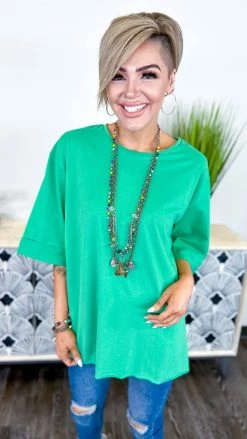 The ZigZag Stripe Green Giving Ideas Top TOPS & TUNICS
