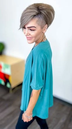 The ZigZag Stripe TOPS & TUNICS Green Home For Now Top