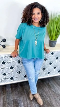 The ZigZag Stripe TOPS & TUNICS Green Home For Now Top