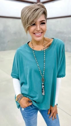 The ZigZag Stripe TOPS & TUNICS Green Home For Now Top