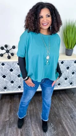 The ZigZag Stripe TOPS & TUNICS Green Home For Now Top