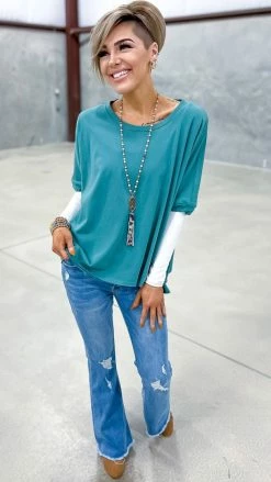 The ZigZag Stripe TOPS & TUNICS Green Home For Now Top