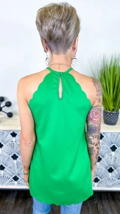 The ZigZag Stripe Green Modern Ideas Tank TOPS & TUNICS