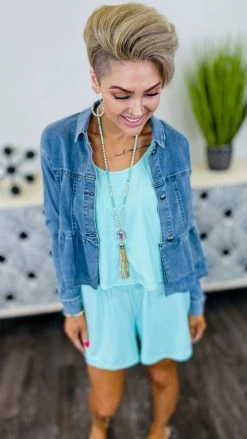 The ZigZag Stripe Green Natural Comfort Romper [NO RETURNS]