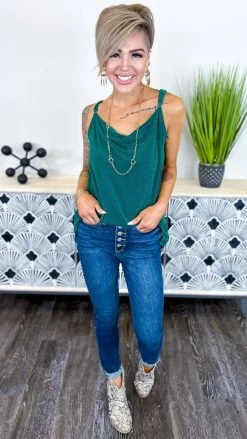 The ZigZag Stripe Green Night Train Tank TOPS & TUNICS