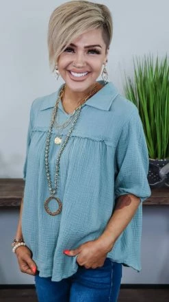 The ZigZag Stripe Green Noteworthy Style Top TOPS & TUNICS