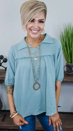 The ZigZag Stripe Green Noteworthy Style Top TOPS & TUNICS