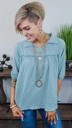 The ZigZag Stripe Green Noteworthy Style Top TOPS & TUNICS